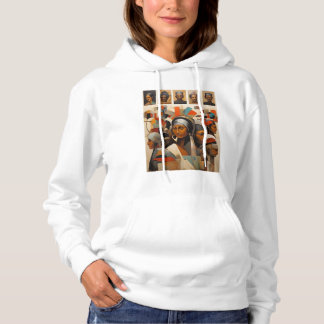 Ancestral Faces/Artistic White Sweatshirt