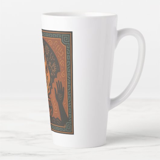 🔥 “Ancestral Flame” – Sacred Fire Mug Latte Mok (Rechts)