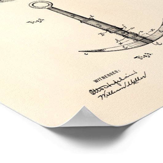 Anchor 1902-patentkunst oude poep poster (Hoek)