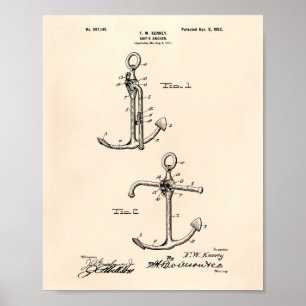 Anchor 1902-patentkunst oude poep poster