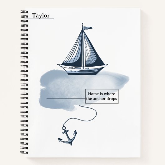 Anchor and Beach Notebook Notitieboek (Voorkant)
