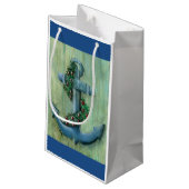 Anchor and Garland Holiday Gift Bag Klein Cadeauzakje (Achterkant Gekanteld)