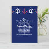 Anchor and Helm Invitation Kaart (Staand voorkant)
