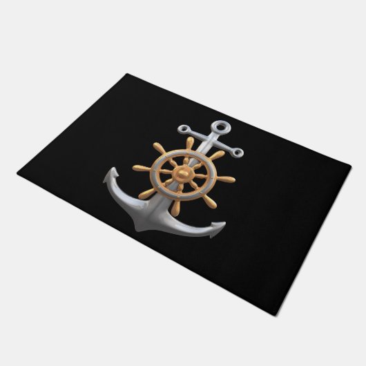 Anchor and Ship's Wheel Doormat Deurmat (Schuin)