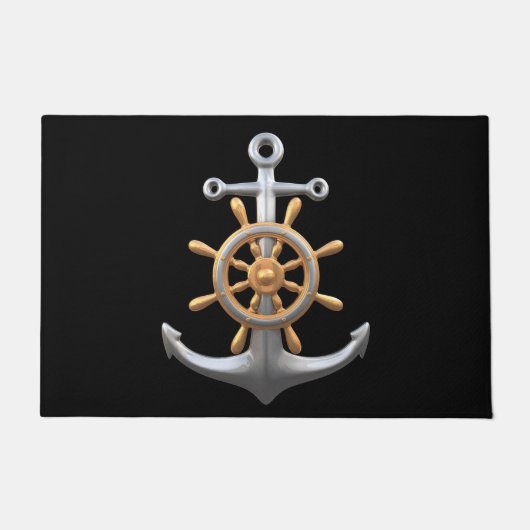 Anchor and Ship's Wheel Doormat Deurmat (Voorkant)