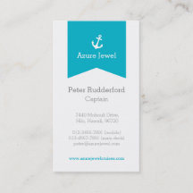Anchor aqua blue white jacht visitekaartje