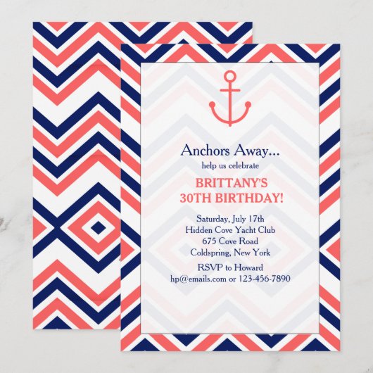 Anchor Argyle Uitnodiging (Voorkant / Achterkant)