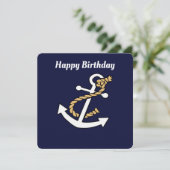 Anchor Away Birthday-kaart Feestdagenkaart (Staand voorkant)