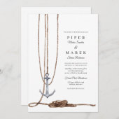 Anchor Away Nautical Wedding  Kaart (Voorkant / Achterkant)