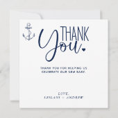 Anchor Baby shower Hartelijk dank Bedankkaart (Achterkant)