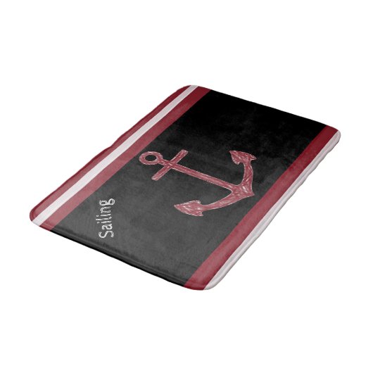 Anchor Beach House Boat Sailing Bathroom Bath Mat (Gekanteld)