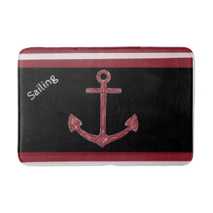 Anchor Beach House Boat Sailing Bathroom Bath Mat
