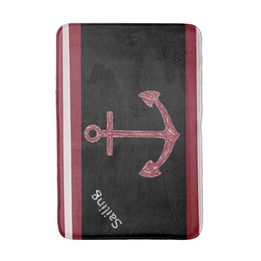 Anchor Beach House Boat Sailing Bathroom Bath Mat (Voorkant Verticaal)