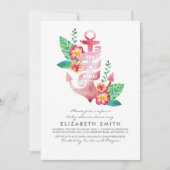Anchor Beach Nautical Tropical Baby shower Kaart (Voorkant)