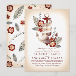 Anchor Beach Nautical Tropical Engagement Party Kaart