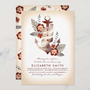 Anchor Beach Nautical Tropical Vrijgezellenfeest Kaart