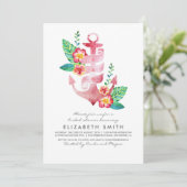 Anchor Beach Nautical Tropical Vrijgezellenfeest Kaart (Staand voorkant)