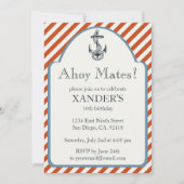 Anchor Birthday Party Invitations Nautical Thema Kaart (Voorkant)