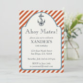Anchor Birthday Party Invitations Nautical Thema Kaart (Staand voorkant)