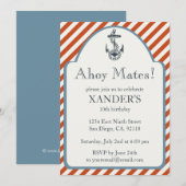 Anchor Birthday Party Invitations Nautical Thema Kaart (Voorkant / Achterkant)
