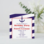 Anchor Birthday Party Ocean / Sailing Kaart (Staand voorkant)