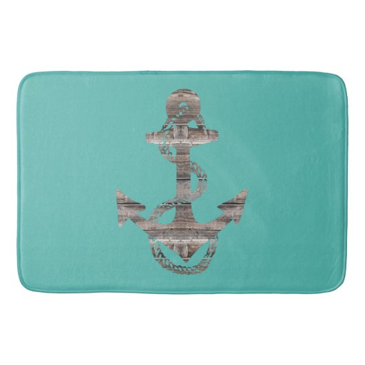 ANCHOR + blauwgroen 24x36 L | Badmat (Voorkant)