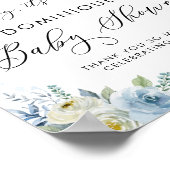 Anchor Blue Floral Nautical Baby shower Welcome Poster (Hoek)