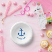 Anchor Blue Gepersonaliseerd Uw Boot Naam Wit Papieren Kommen (Feest)