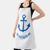 Anchor Blue Gepersonaliseerd Uw Boot Naam Wit Schort (Insitu)