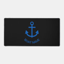 Anchor Blue Gepersonaliseerd Uw Boot Naam Zwart