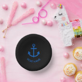 Anchor Blue Gepersonaliseerd Uw Boot Naam Zwart Papieren Kommen (Feest)