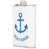Anchor Blue Gepersonaliseerde uw bootnaam Heupfles (Links)