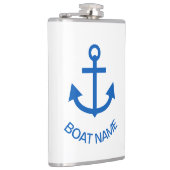Anchor Blue Gepersonaliseerde uw bootnaam Heupfles (Rechts)
