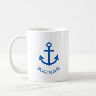 Anchor Blue Gepersonaliseerde uw bootnaam Koffiemok