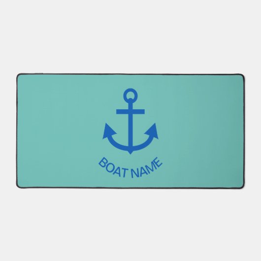 Anchor Blue Gepersonaliseerde uw bootnaam Mint Gre Bureaumat (Voorkant)