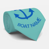 Anchor Blue Gepersonaliseerde uw bootnaam Mint Gre Stropdas (Opgerold)