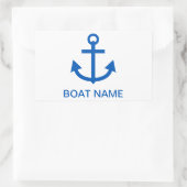 Anchor Blue Gepersonaliseerde uw bootnaam Rechthoekige Sticker (Tas)