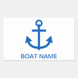 Anchor Blue Gepersonaliseerde uw bootnaam Rechthoekige Sticker