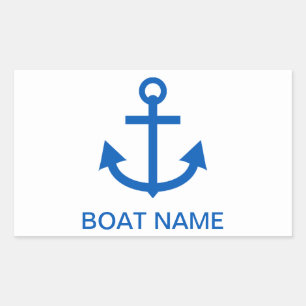 Anchor Blue Gepersonaliseerde uw bootnaam Rechthoekige Sticker