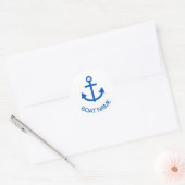 Anchor Blue Gepersonaliseerde uw bootnaam Ronde Sticker (Envelop)
