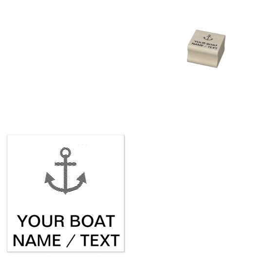 Anchor Blue Gepersonaliseerde uw bootnaam Rubberstempel (Gestempeld)