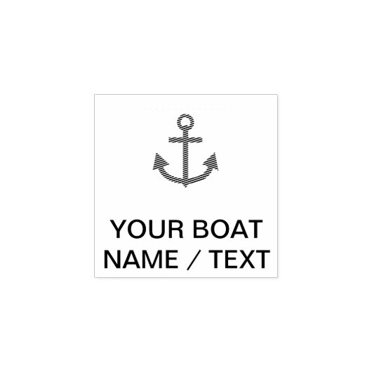 Anchor Blue Gepersonaliseerde uw bootnaam Rubberstempel (Afrduk)