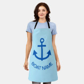 Anchor Blue Gepersonaliseerde uw bootnaam Schort (Gedragen)