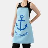 Anchor Blue Gepersonaliseerde uw bootnaam Schort (Insitu)