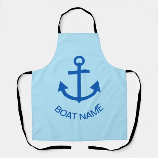 Anchor Blue Gepersonaliseerde uw bootnaam Schort (Voorkant)