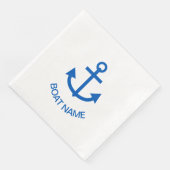 Anchor Blue Gepersonaliseerde uw bootnaam Servet (Hoek)