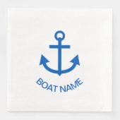 Anchor Blue Gepersonaliseerde uw bootnaam Servet (Voorkant)