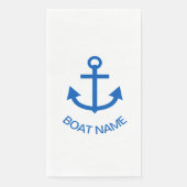 Anchor Blue Gepersonaliseerde uw bootnaam Servet (Voorkant)