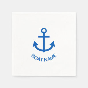 Anchor Blue Gepersonaliseerde uw bootnaam Servet