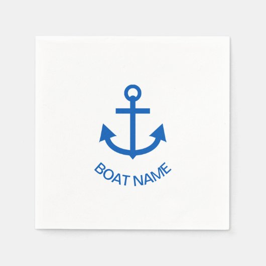 Anchor Blue Gepersonaliseerde uw bootnaam Servet (Voorkant)